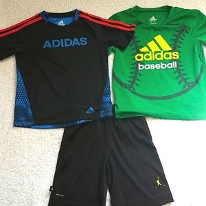 Adidas Boys Athletic bundle of Shirts and shorts, size 5/6